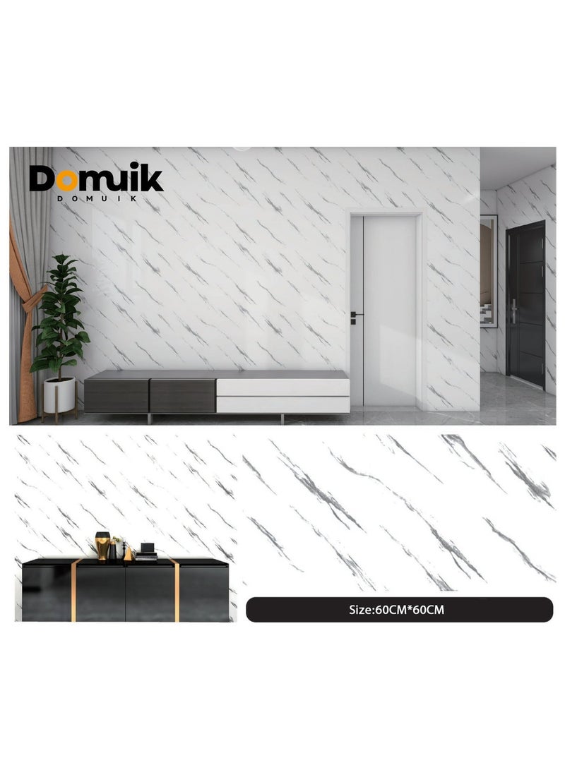 ورق جدران رخامي 60*60 سم، 10 قطع، مقاوم للماء والبقع، لاصق ذاتي، مناسب لغرف النوم والمعيشة